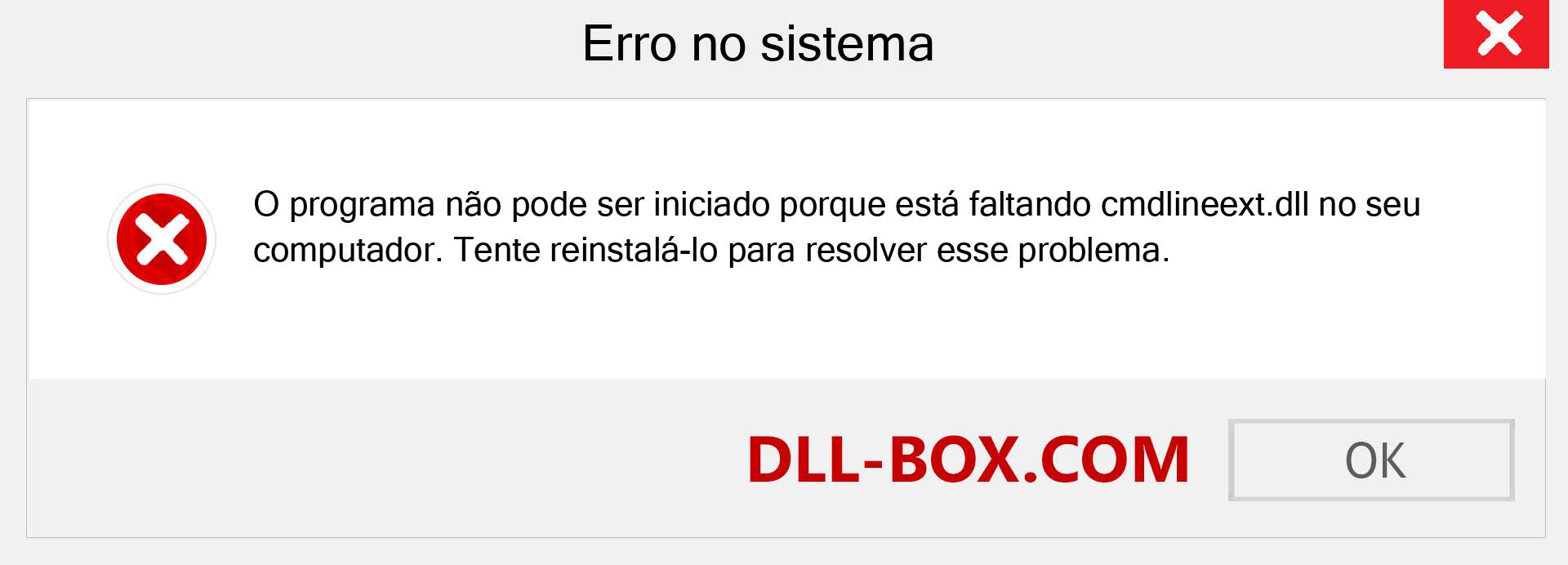 Arquivo cmdlineext.dll ausente ?. Download para Windows 7, 8, 10 - Correção de erro ausente cmdlineext dll no Windows, fotos, imagens